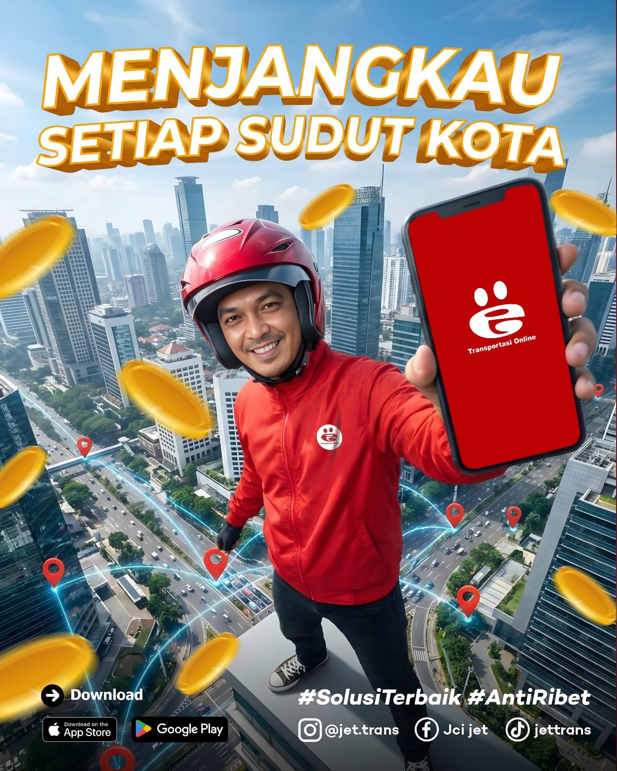 Poster JET Menjangkau Setiap Sudut Kota